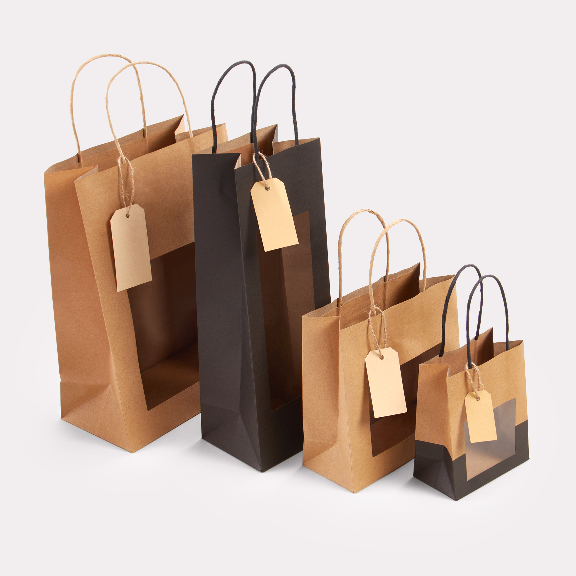 Sacs luxe en papier avec fenêtre