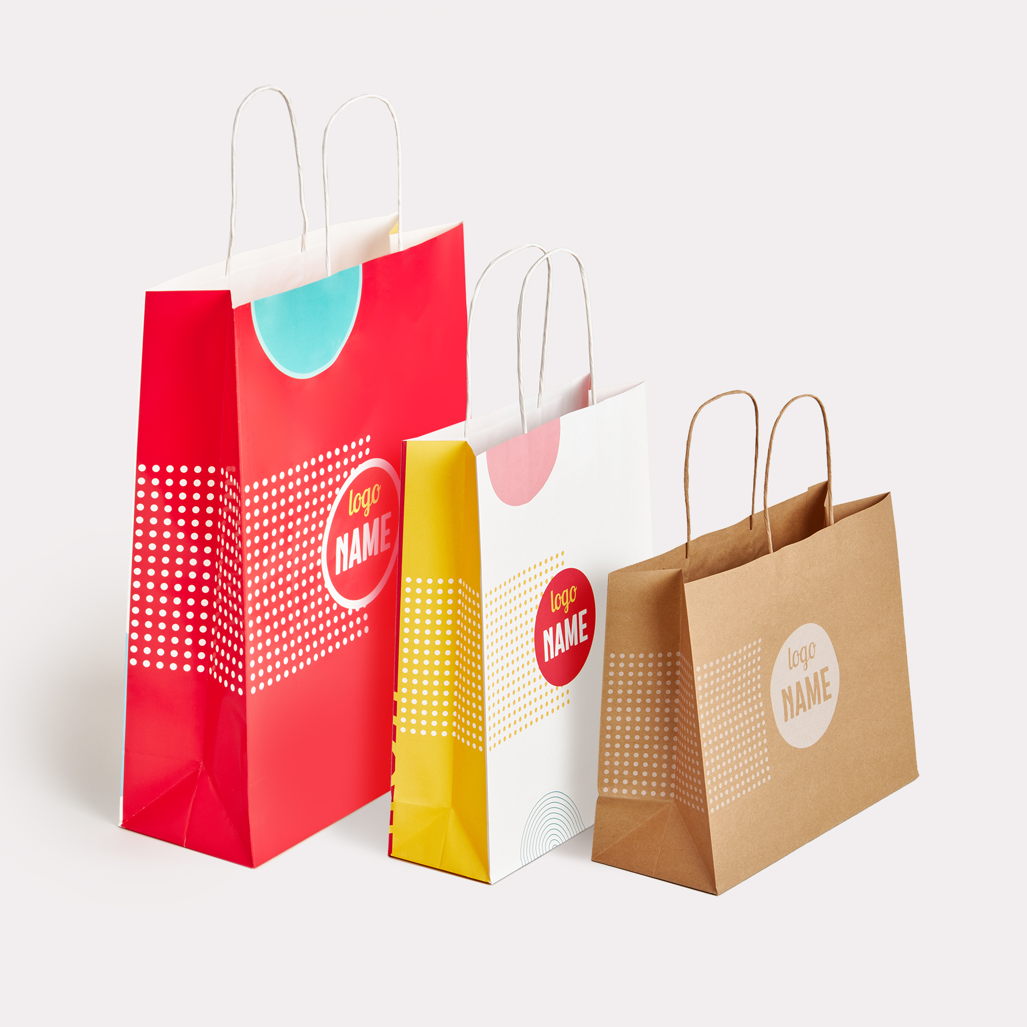 Sacs en papier avec anses torsadées - offset