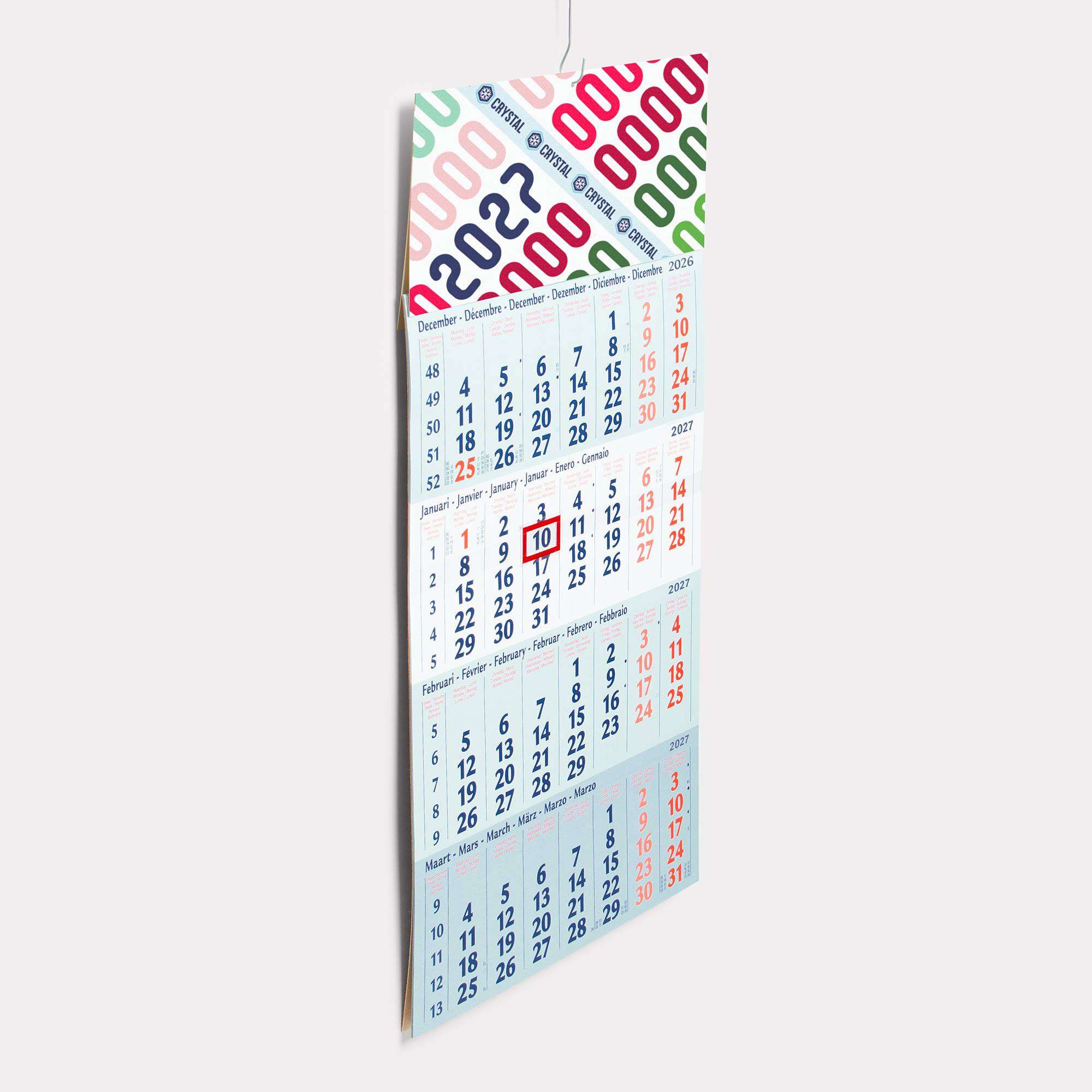 Calendrier sur 3 ou 4 mois basique