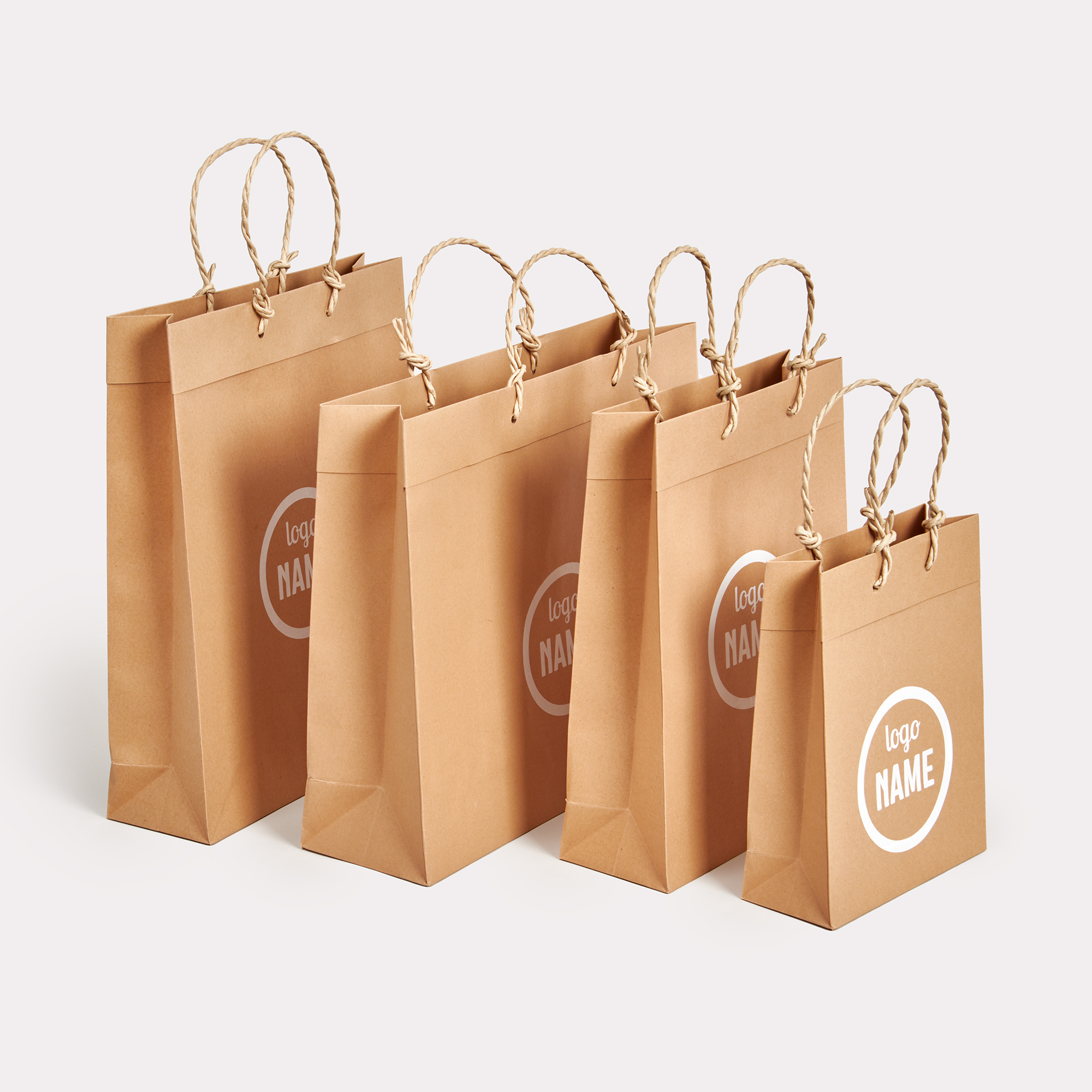 Sacs luxe en papier - recyclé à poignées torsadées