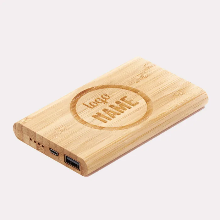 Batteries externes en bambou