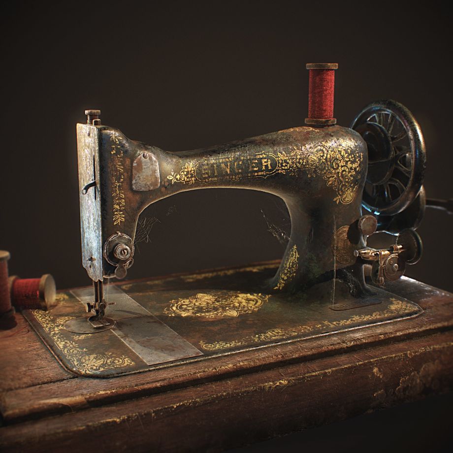 在 Maya、ZBrush 和 Substance 3D 中创建 1890 年代的缝纫机