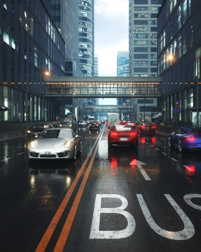 在3ds Max中创建繁忙的城市街道 - 瑞云渲染