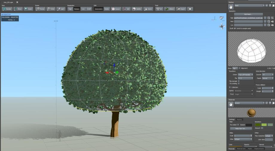 使用了 SpeedTree表达树木和植物的形状