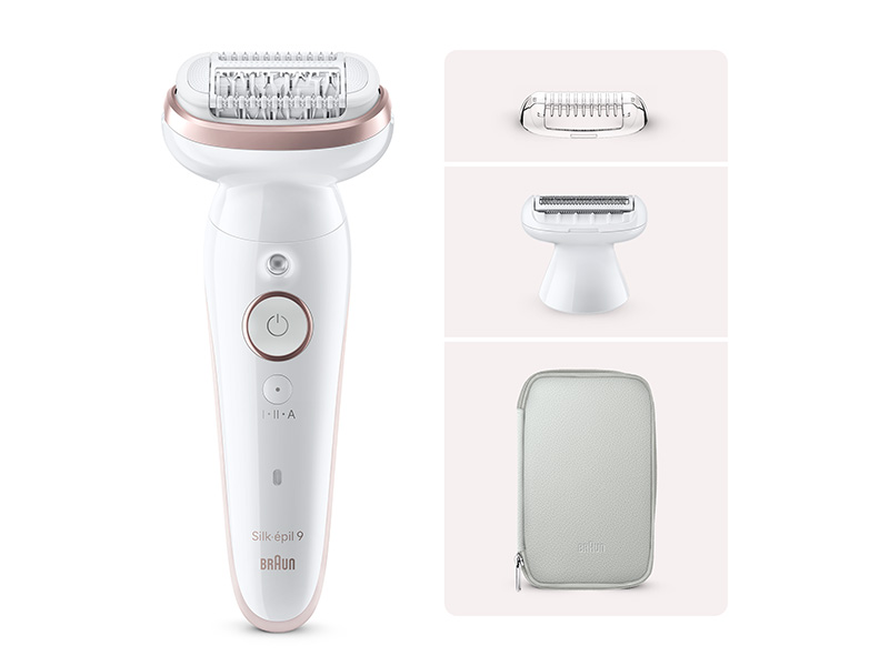 Braun Épilateur Électrique Silk·épil 9 9-030 Avec 3 accessoires dont 2 embouts pour tailler et raser