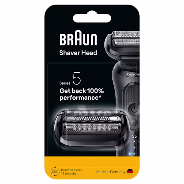 Tête de rasoir de remplacement Braun Series 5 dans l'emballage, restaure 100 % de performance, fabriqué en Allemagne.