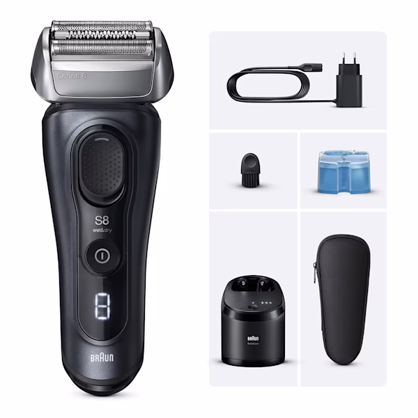 Rasoir Électrique Braun Series 8 8663cc Avec Étui de Voyage et Station de Nettoyage SmartCare 5-en-1.