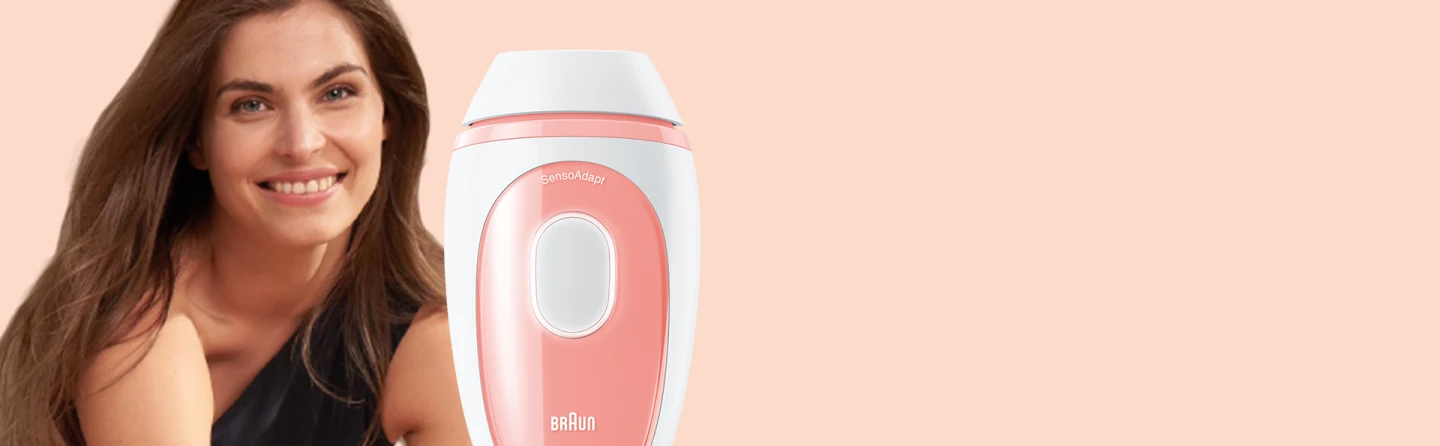 BRAUN Épilateur à la lumière pulsée PL1000 corps et visage - Rose