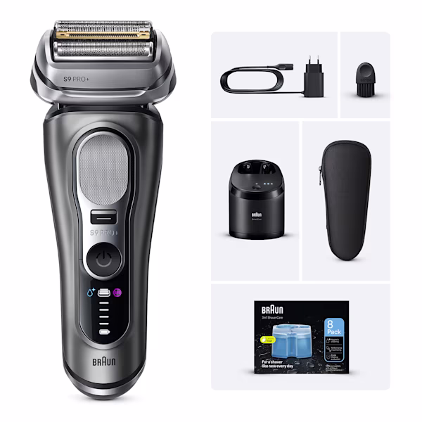 Rasoir Électrique Braun Series 9 PRO+ 9665cce Avec Étui de Voyage et Station SmartCare 6-en-1. Rasoir Électrique Braun Series 9 PRO+ 9665cce Avec Étui de Voyage et Station SmartCare 6-en-1.