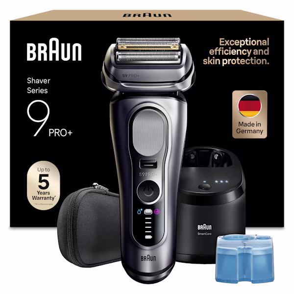 Rasoir électrique Braun Series 9 PRO+ 9667cc avec étui de voyage et Station SmartCare 6-en-1.