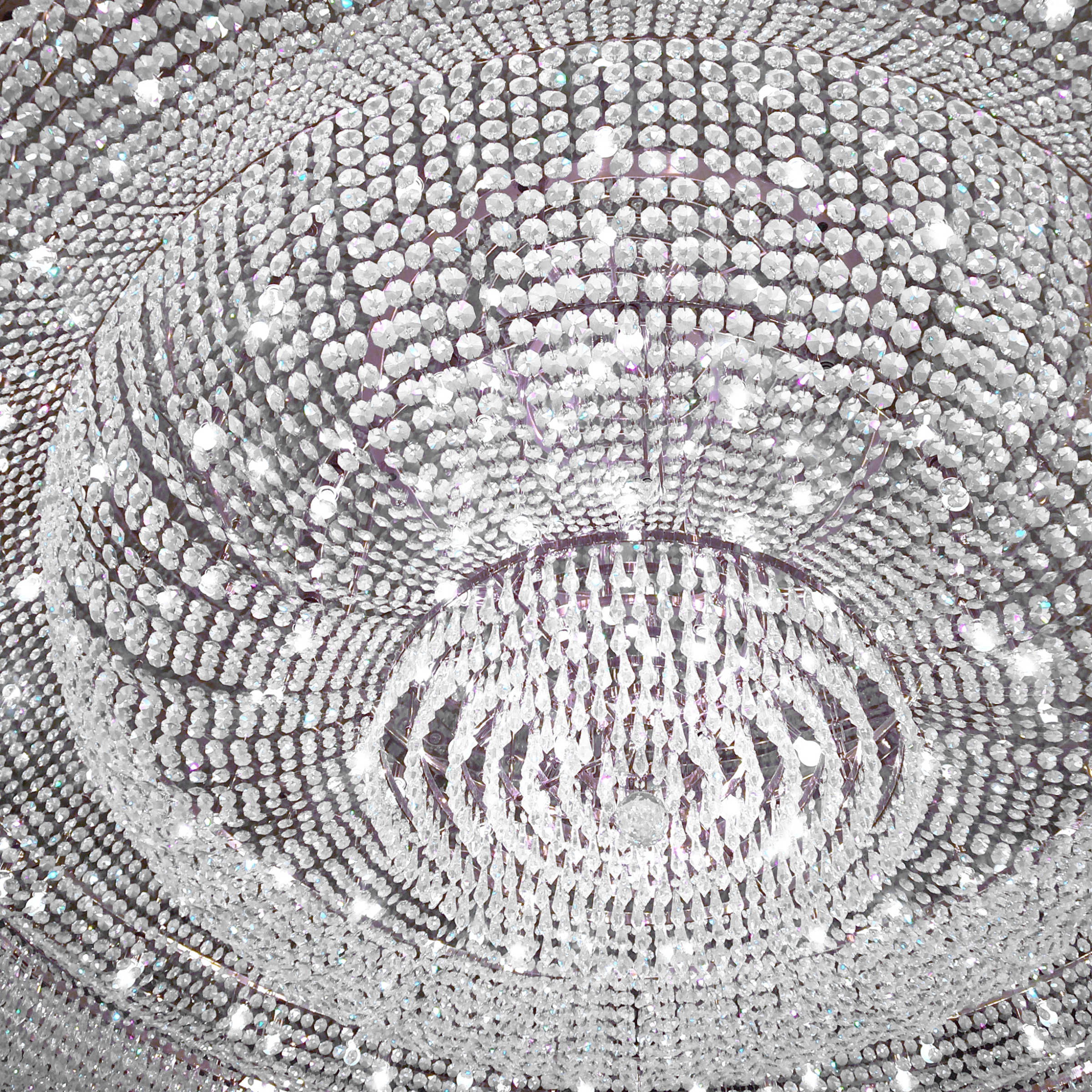 A large chandelier with thousands of keys.