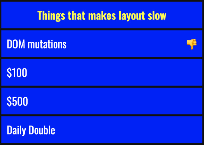 $50 revealed to be DOM mutations.