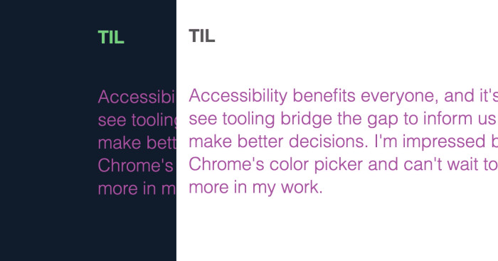 Text with complementary colors, switching from dark to light mode
