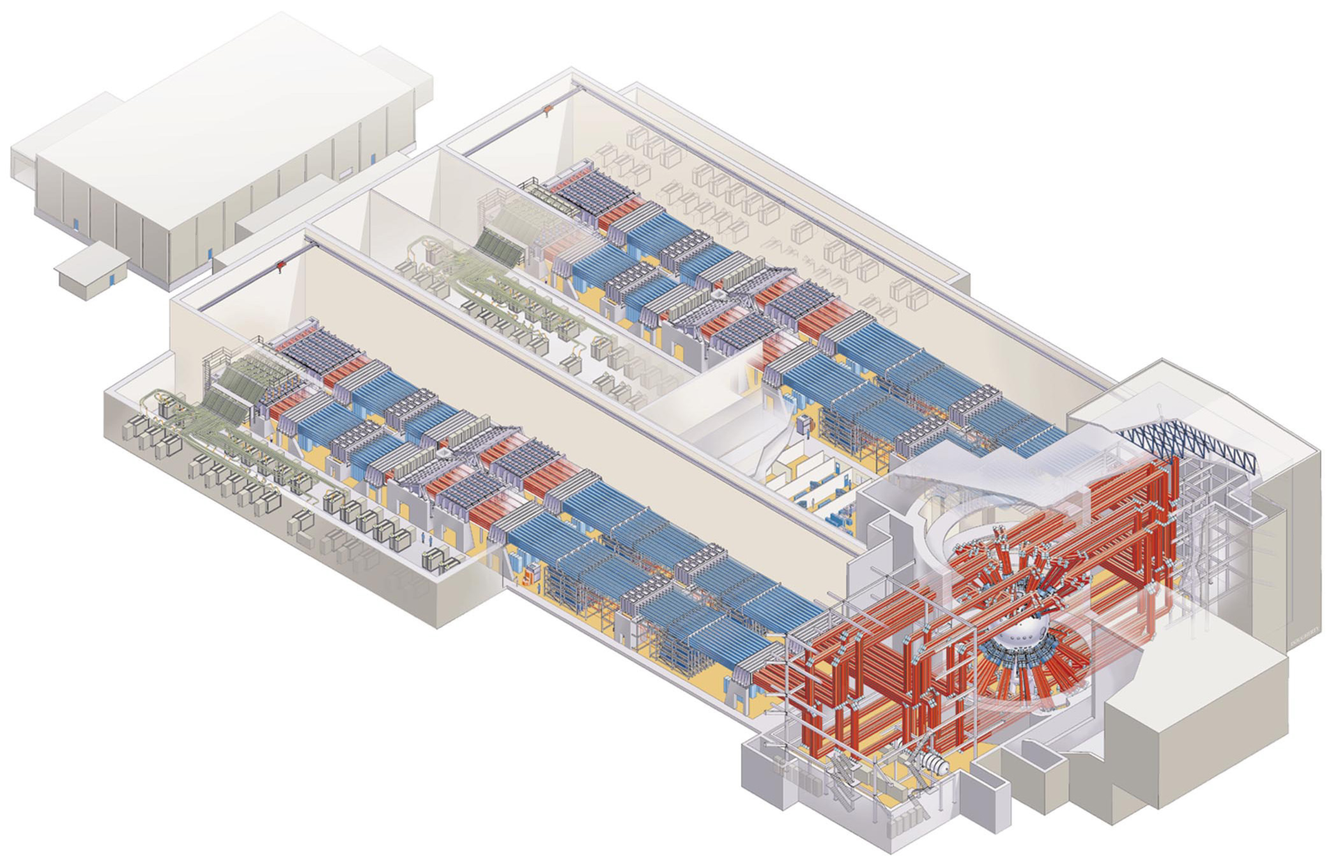 Layout NIF’s ICF reactor