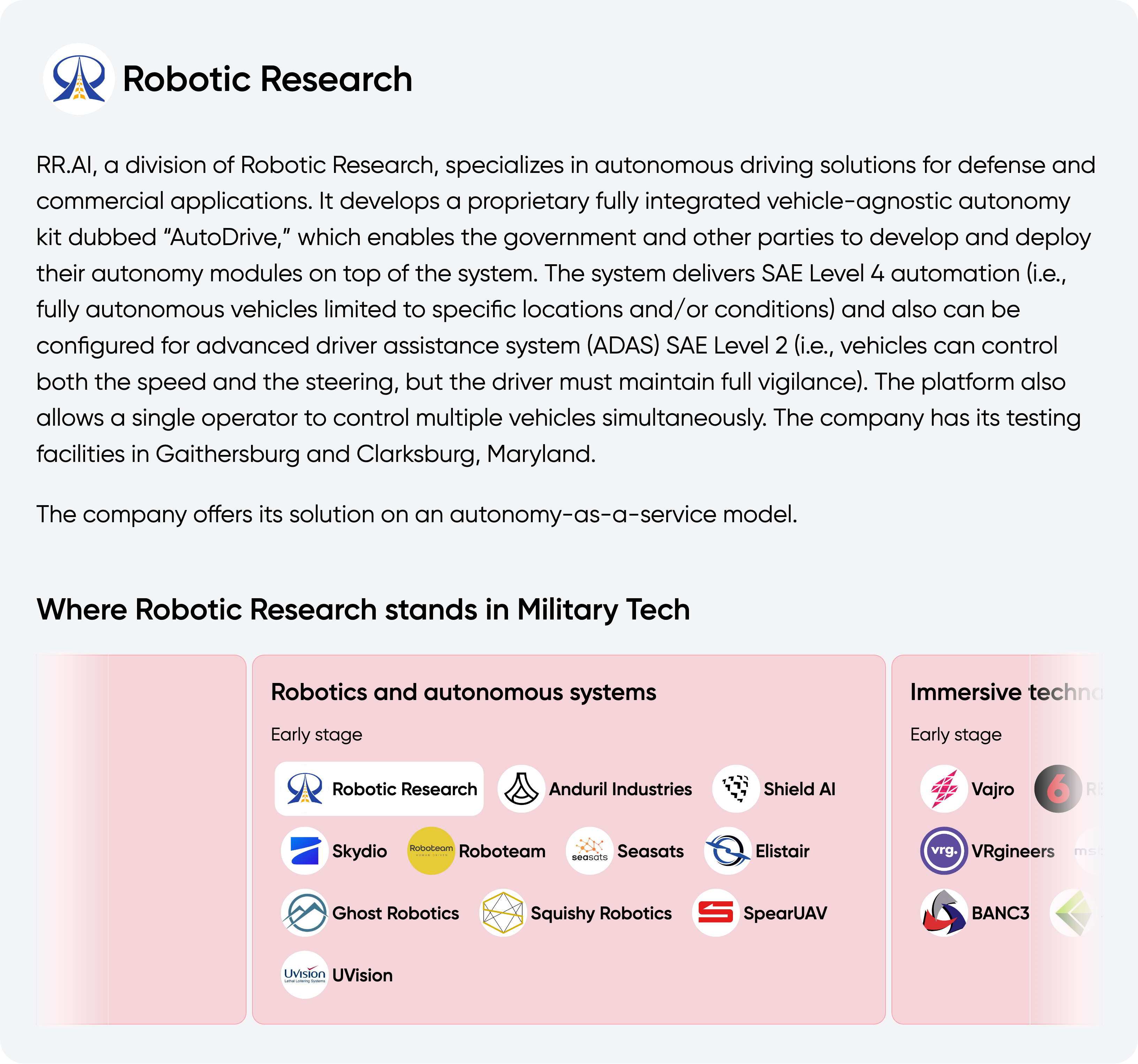 Robotic Research Profile