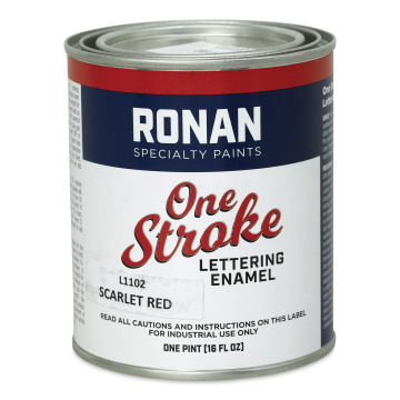 Ronan One Stroke Lettering Enamel - Scarlet Red, Pint (Front)