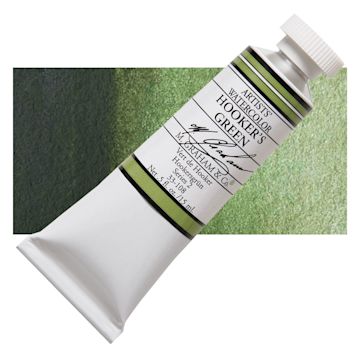 Open in modal - M. Graham Artists' Watercolor - Hooker's Green, 15 ml Tube and swatch