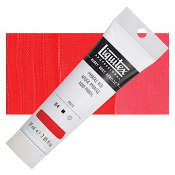 Open in modal - Liquitex Heavy Body Artist Acrylic - Pyrrole Red, 2 oz Tube and swatch
