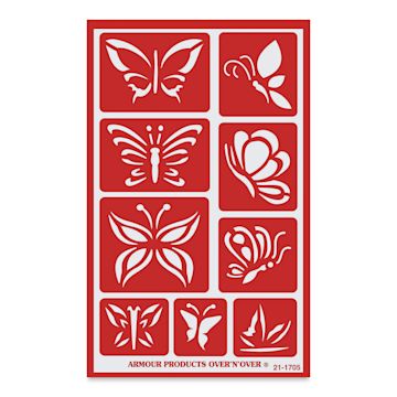 Open in modal - Armour Over ‘N’ Over Glass Etching Stencil - Butterflies