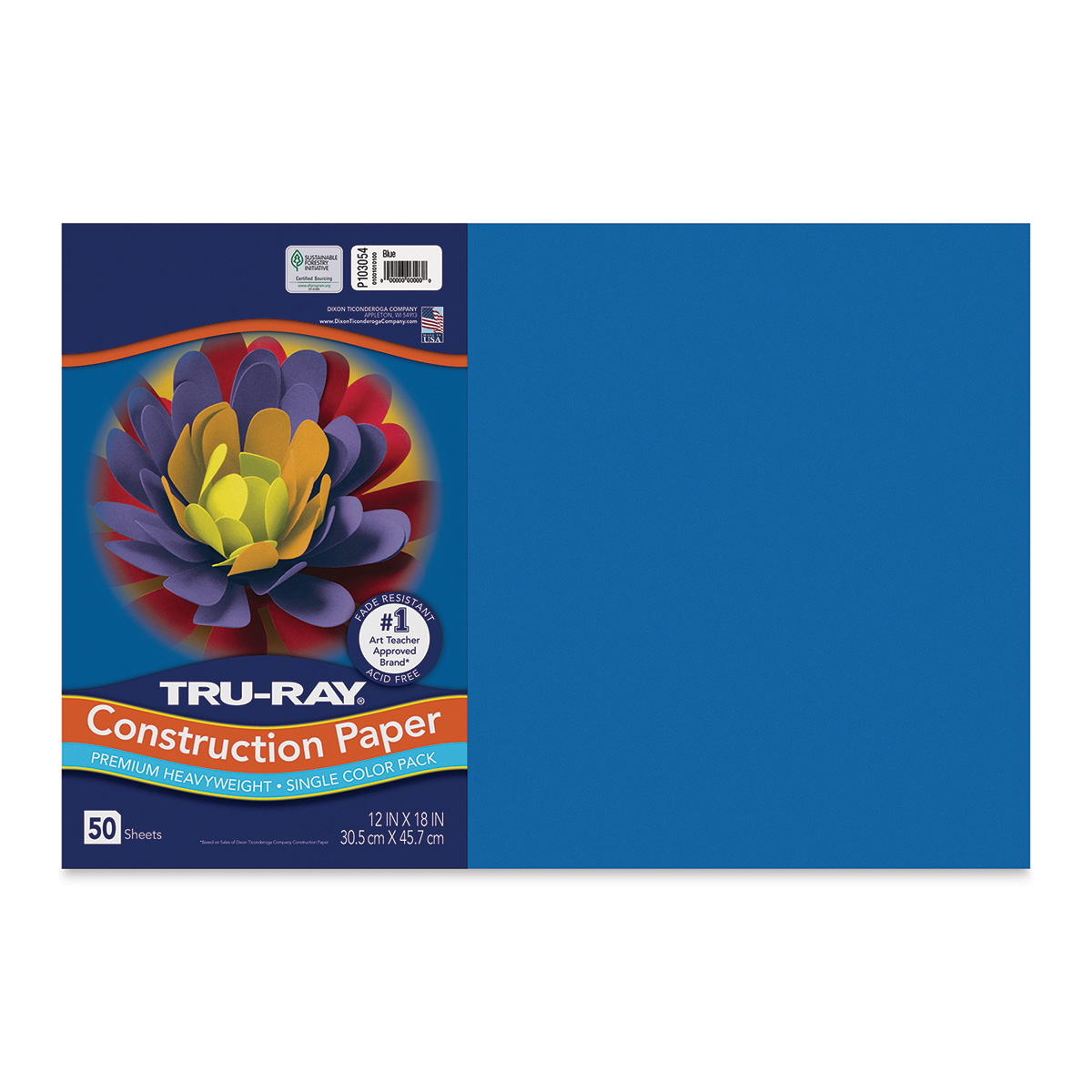 Tru-Ray Construction Paper, 76lb, 12 X 18, Royal Blue, 50/Pack