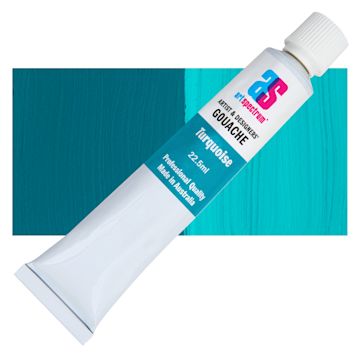 Open in modal - Art Spectrum Artists' Gouache - Turquoise, 22.5 ml tube and swatch