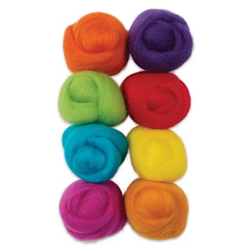 Open in modal - Wistyria Editions 100% Wool Roving - Fiesta, Pkg of 8