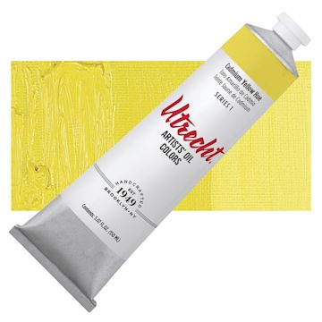 Open in modal - Utrecht Artists' Oil Paint - Cadmium Yellow Hue, 150 ml tube and swatch