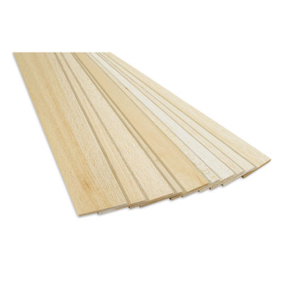 Bud Nosen Balsa Wood Sheets - 3/16" x 3" x 36", Pkg of 10 (view of the ends)
