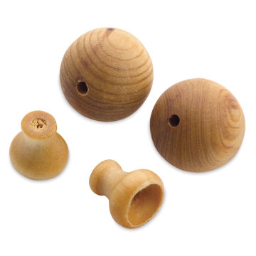 John Bead Aromatic Wooden Guru Beads - Cedarwood, 18 mm, Pkg of 2