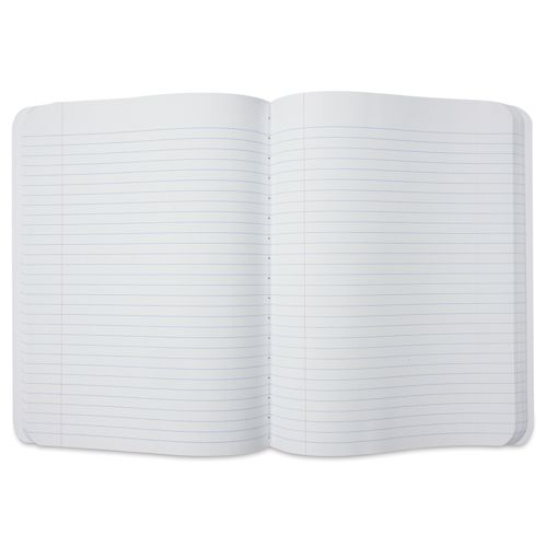 New Leaf Paper Composition Book - Black, Ruled, 9-3/4" x 7-1/2", open