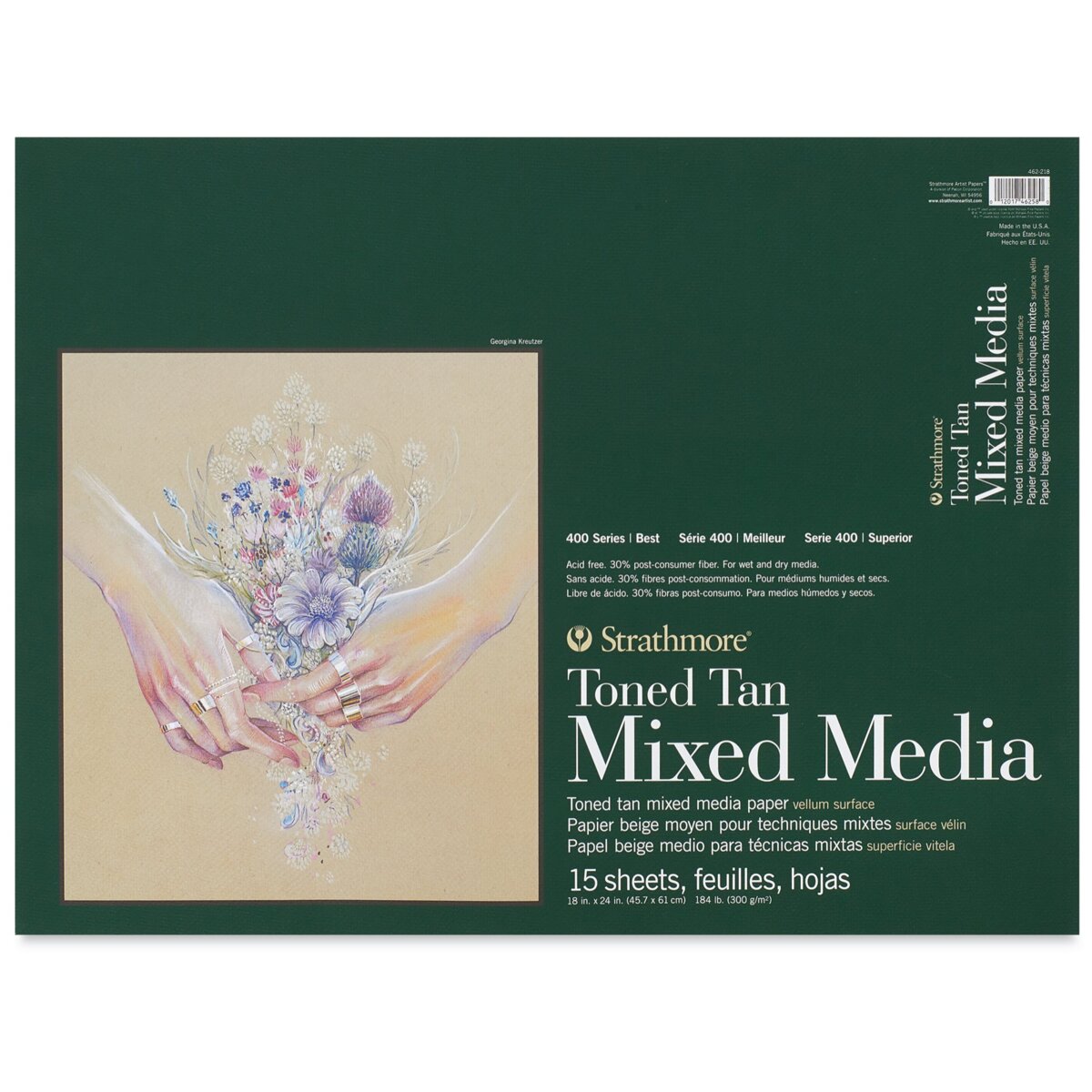 Strathmore 400 Series Mixed Media Pad, Black, Glue Binding 15 Sheet 6x8 Inch Pack Of 3