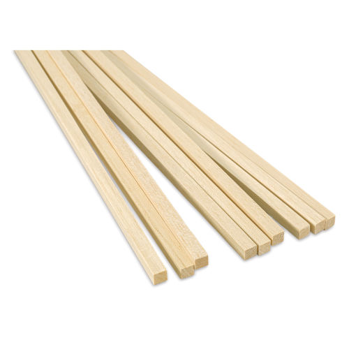 Bud Nosen Balsa Wood Sheets - 1/2 x 1/2 x 36, Pkg of 9