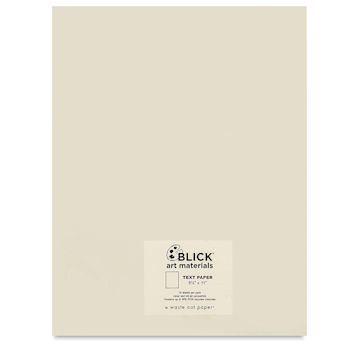 Open in modal - Blick Cards and Envelopes - Text Paper, Soft White, 8-1/2" x 11", Pkg of 10 Sheets, front of packaging