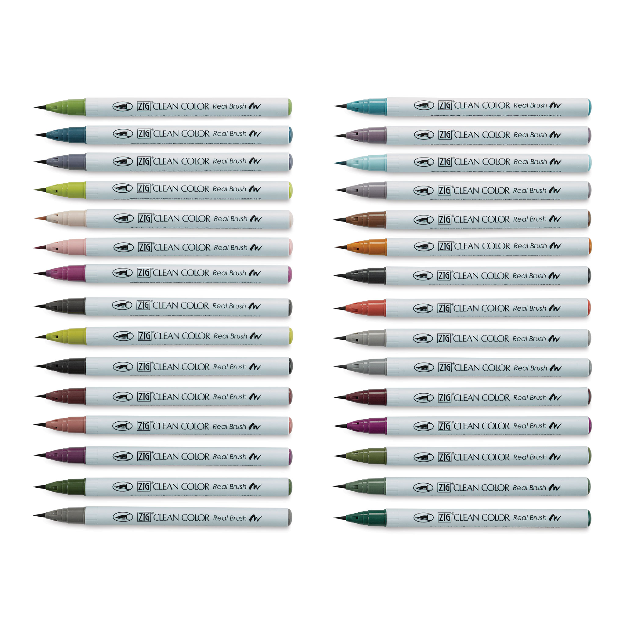 Kuretake Zig Clean Color Real Brush Pens - Assorted Colors, Set of 30