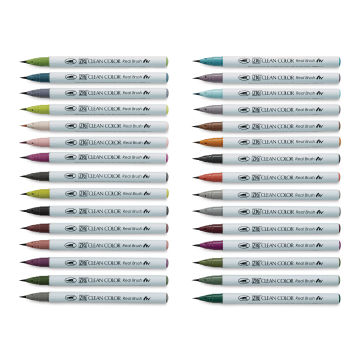 Kuretake Zig Clean Color Real Brush Pens - Assorted Colors, Set of 30 (set contents)