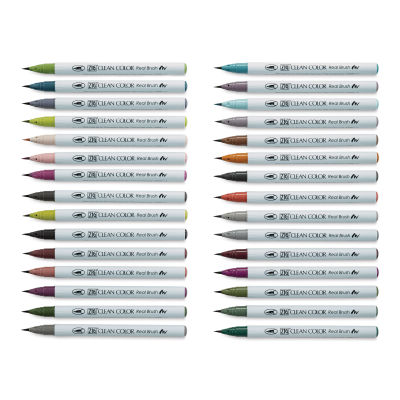 Kuretake Zig Clean Color Real Brush Pens - Assorted Colors, Set of 30 (set contents)
