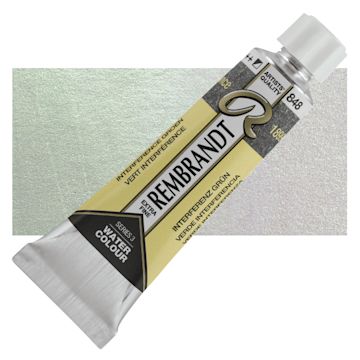 Open in modal - Rembrandt Artist Watercolor - Interference Green, 10 ml tube and swatch