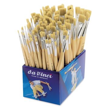 Open in modal - Da Vinci Junior Synthetic Bristle Brushes - Shot Handle, Flat, Class Pack of 108