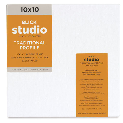 Blick Studio Stretched Cotton Canvas - Traditional Profile, 10 x 10