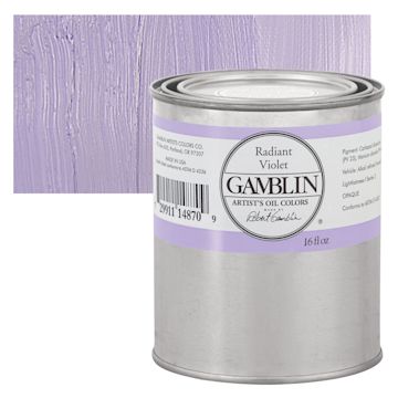 Open in modal - Gamblin Artist's Oil Color - Radiant Violet, 16 oz Can and swatch