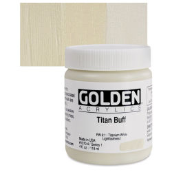 Golden Heavy Body Artist Acrylics - Titanium Buff, 4 oz Jar