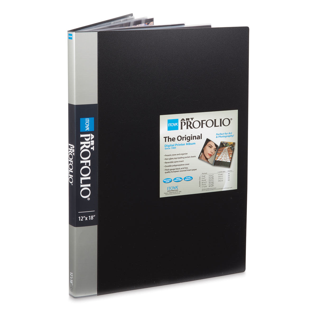 11X17 Portfolio Folder for Artwork - (Black) Large Art Portfolio Folder  with 24 Plastic Sleeves, Presentation Folder or Art Portfolio Binder for