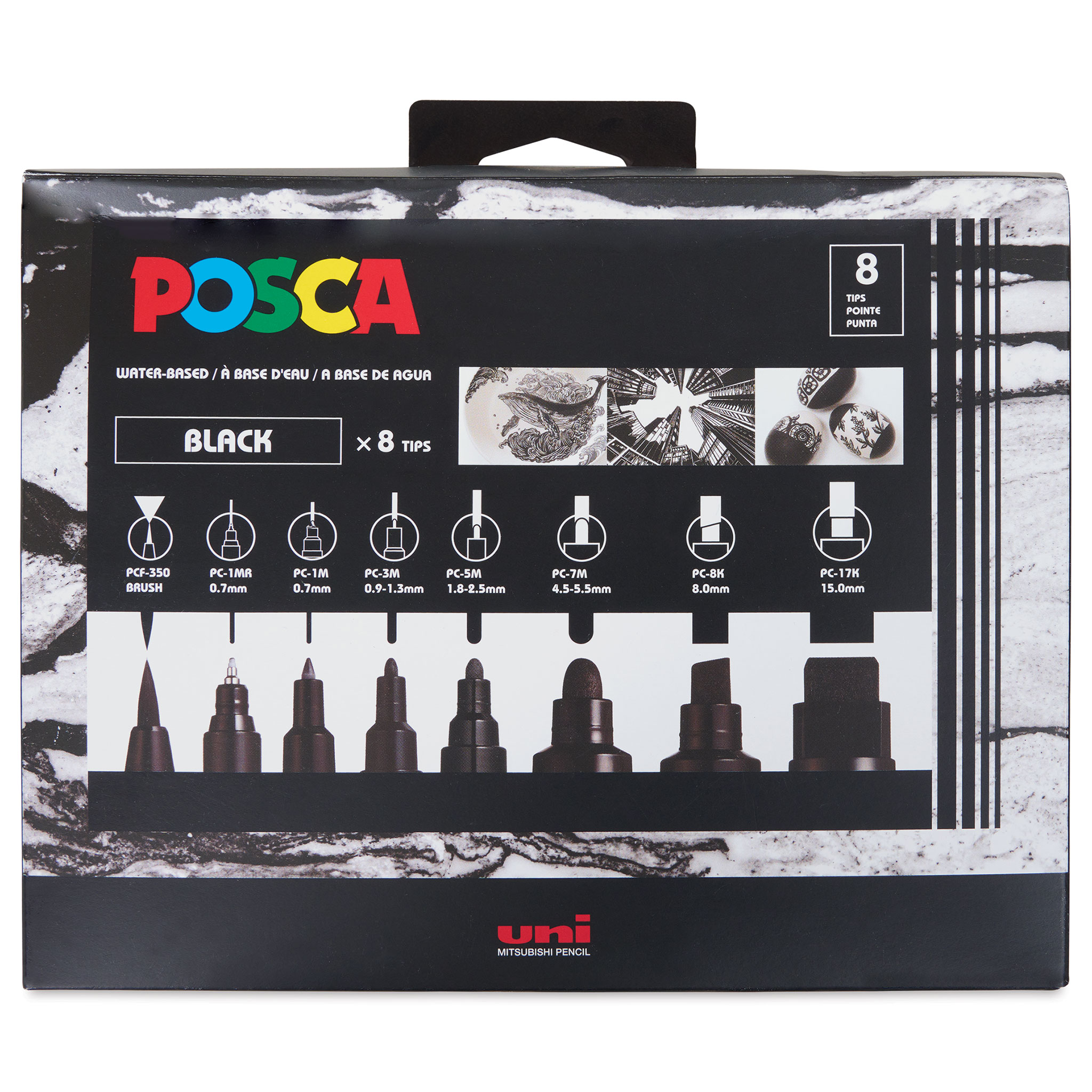 POSCA - Posca pointe fine blanc - rose - bleu clair - vert foncé x4 -  Supermarchés Match