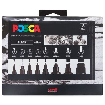 Posca Paint Marker 8 Marker All Black Set