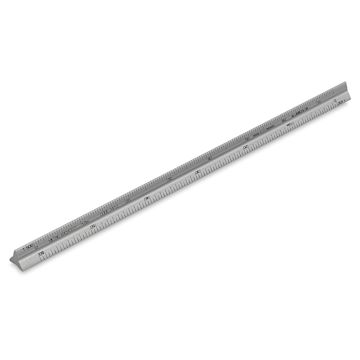 Open in modal - Alumicolor Metric Triangular Drafting Scales - Solid Metric Architect Scale shown at angle

