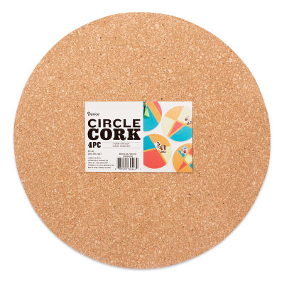 Darice Cork Shapes - Circle, 12'', Pkg of 4