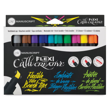 Callicreative Flexi Tip Markers - Front of package of set of 12 Markers

