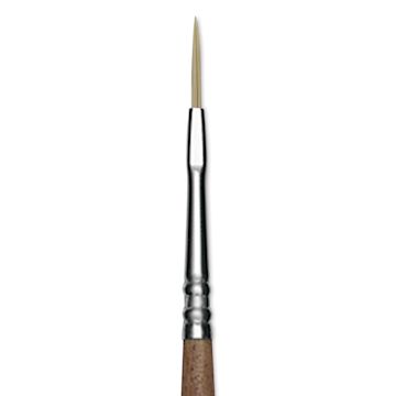 Open in modal - Escoda Futura Synthetic Bristle Brush - Series 5418, Long Filbert, Size 0, Long Handle, close-up