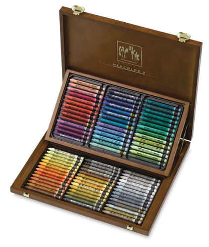 Caran d'Ache Neocolor II Aquarelle Artists' Pastels - Assorted Colors, Wood  Box , Set of 84