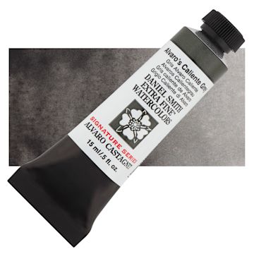 Open in modal - Daniel Smith Extra Fine Watercolor - Alvaro's Caliente Grey, 15 ml tube  and swatch